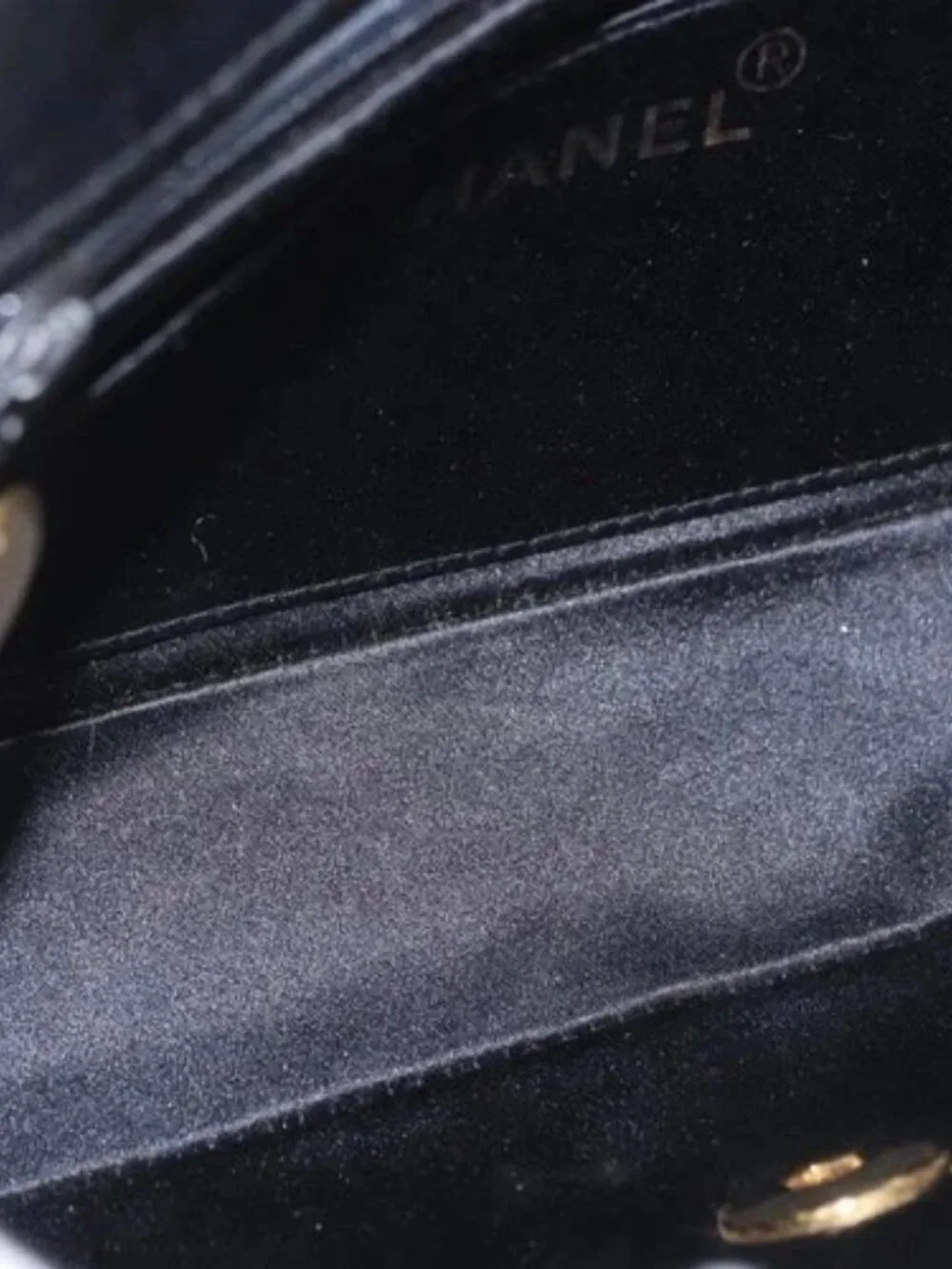 CHANEL Matelasse Chain Shoulder Bag Satin Black Gold CC Auth 187299V